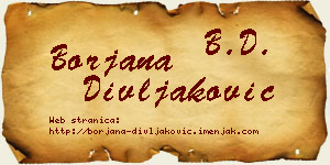 Borjana Divljaković vizit kartica